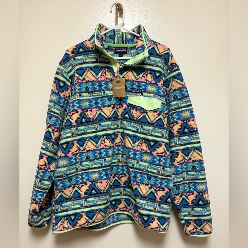 Patagonia Synchilla Snap-T Fleece Pullover High Hopes Salamander Green Sz XL